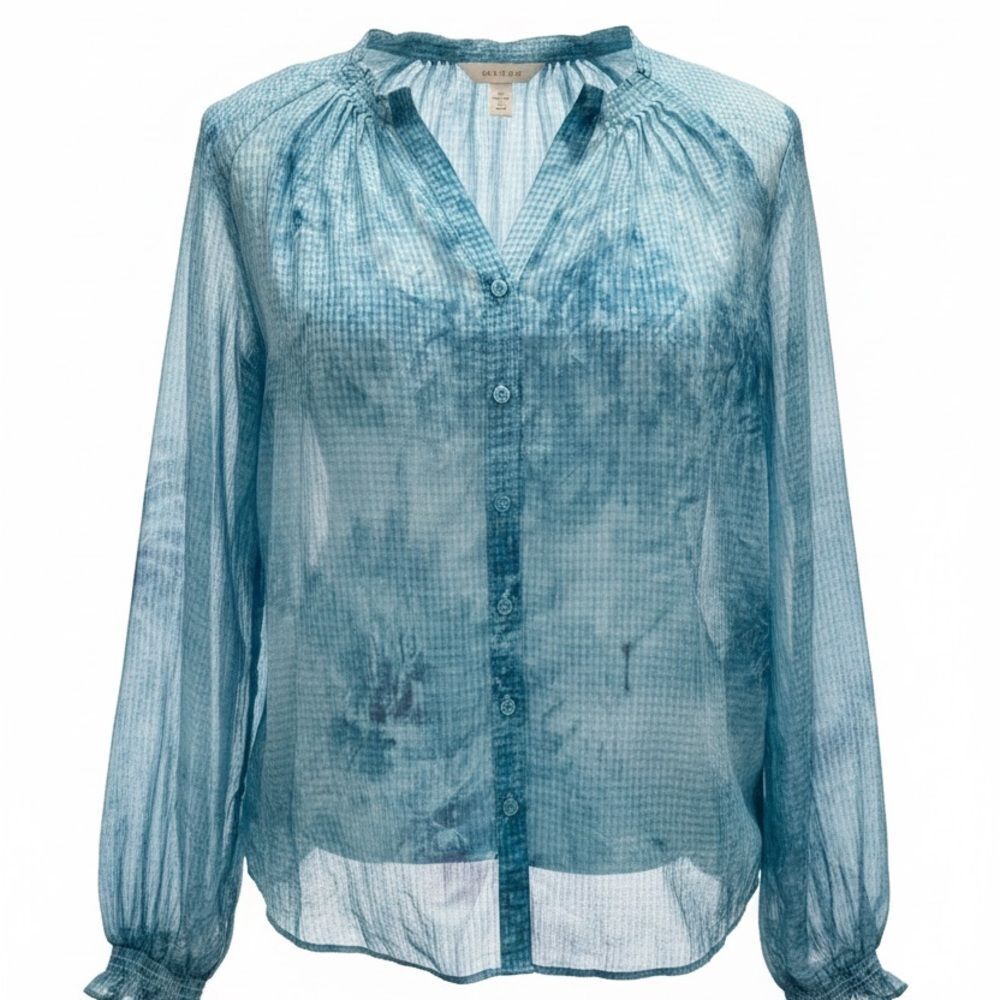 Simply Vera Vera Wang Teal Sheer Blouse